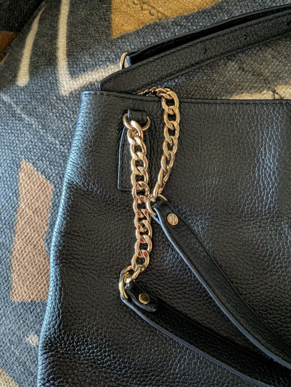 Michael Kors Bedford Medium Top Zip Pebbled Leather Pocket Tote Bag